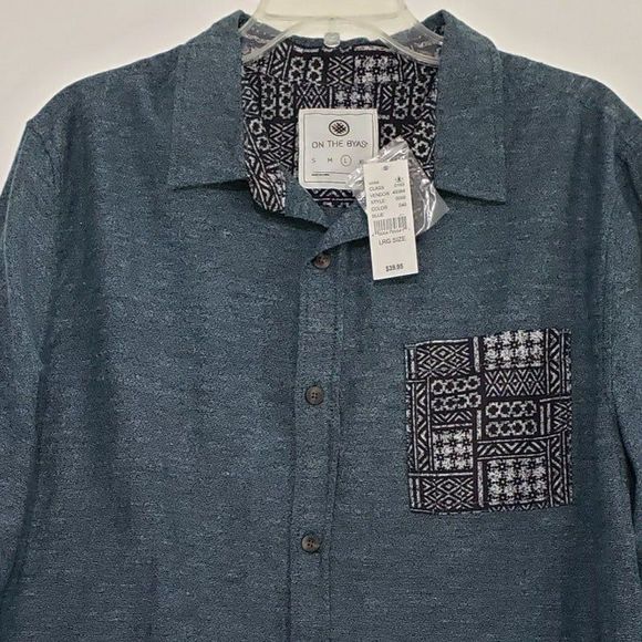 NWT Pacsun On the Byas Men's Large Button Down Long Sleeve Shirt - Picture 4 of 10